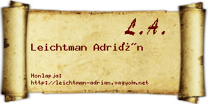 Leichtman Adrián névjegykártya