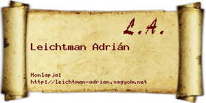 Leichtman Adrián névjegykártya